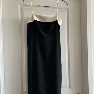 Casual Corner | Black Cocktail Dress w/Ivory | S2